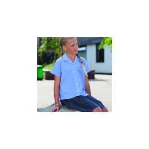 Blue Open Neck Blouse Short Sleeve 2 PACK
