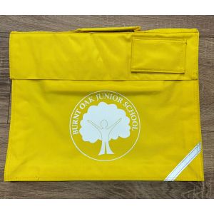 Burnt Oak Yellow Book Bag with school logo 