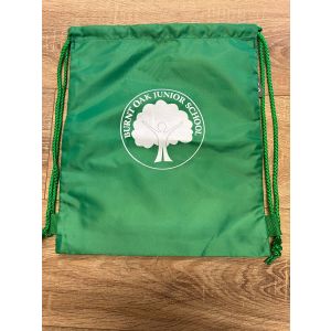 Burnt Oak PE bag with school logo Green