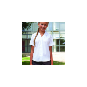 White Open Neck Blouse Short Sleeve 2 PACK